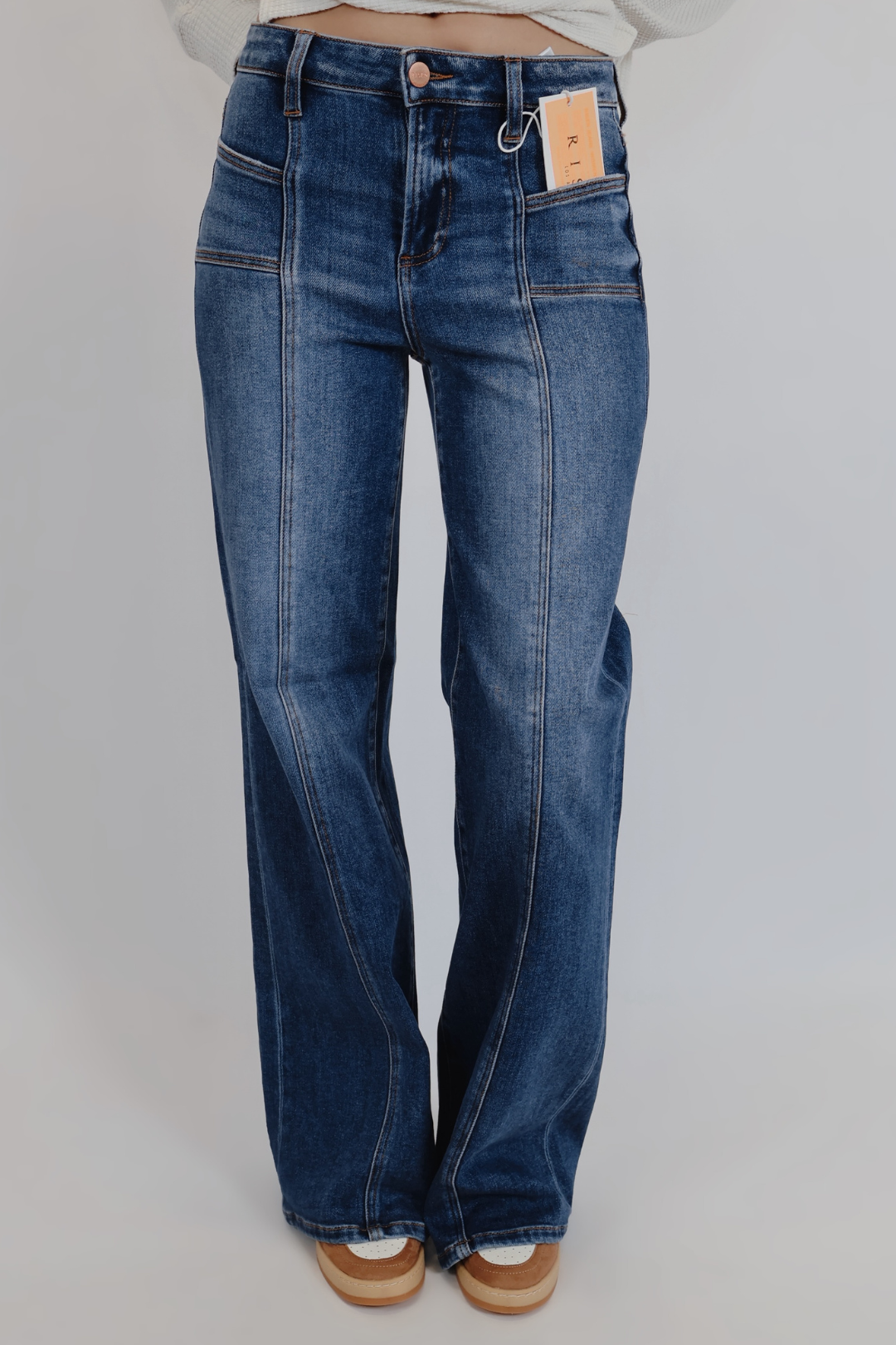 Jean Eden taille mi-haute à jambes larges