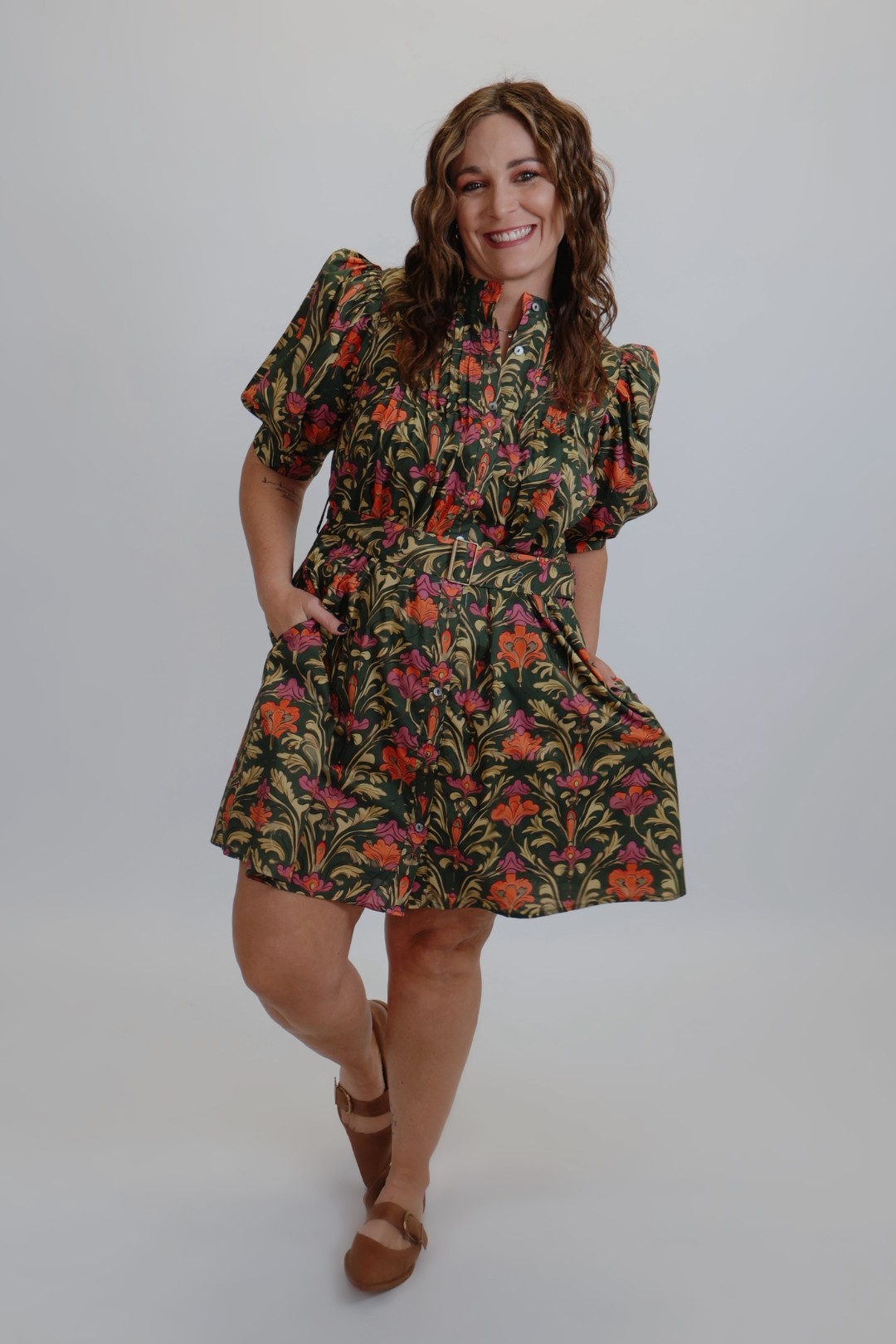 Robe mini ceinturée Garden Charm