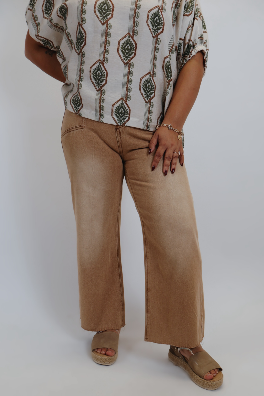 Pantalon droit noisette