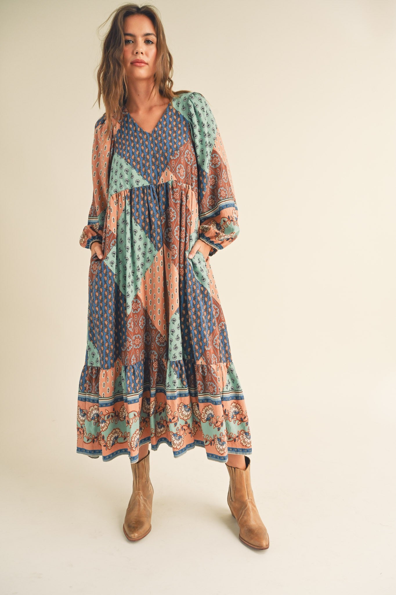 Robe midi patchwork Sage Meadow